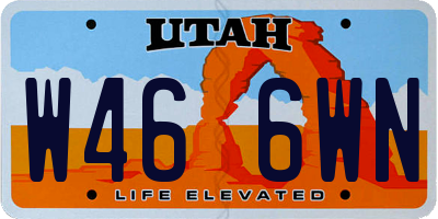UT license plate W466WN
