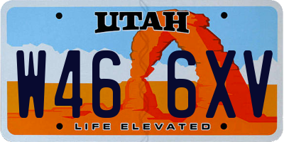 UT license plate W466XV