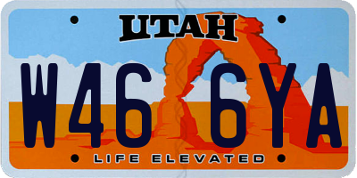 UT license plate W466YA