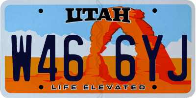 UT license plate W466YJ