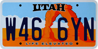 UT license plate W466YN