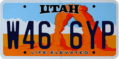 UT license plate W466YP