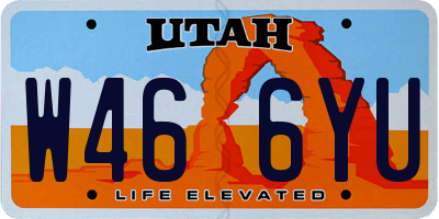 UT license plate W466YU