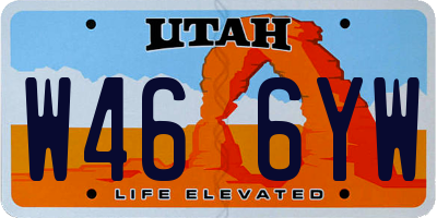 UT license plate W466YW