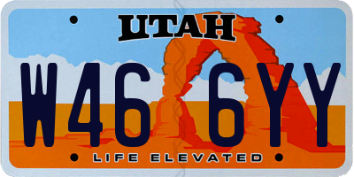 UT license plate W466YY
