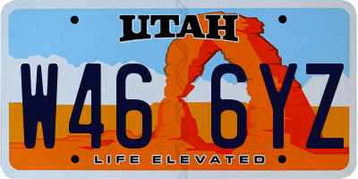 UT license plate W466YZ