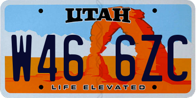 UT license plate W466ZC