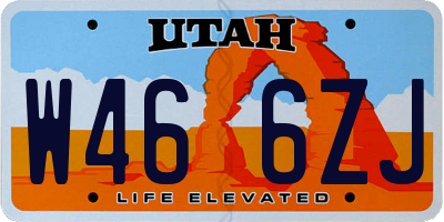 UT license plate W466ZJ