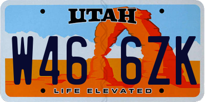 UT license plate W466ZK