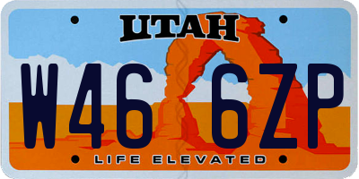 UT license plate W466ZP