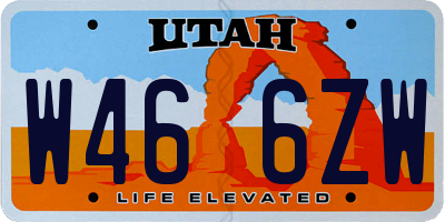 UT license plate W466ZW