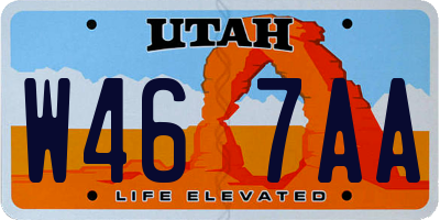 UT license plate W467AA