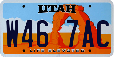 UT license plate W467AC