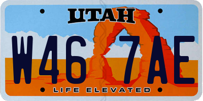 UT license plate W467AE
