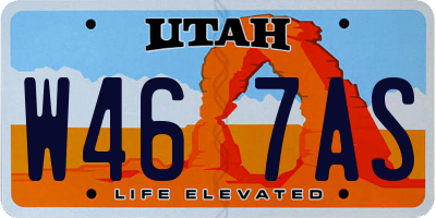 UT license plate W467AS