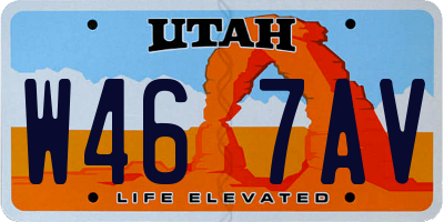 UT license plate W467AV
