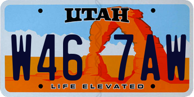 UT license plate W467AW