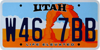 UT license plate W467BB