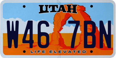 UT license plate W467BN