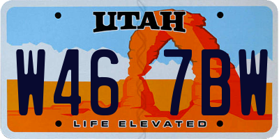 UT license plate W467BW