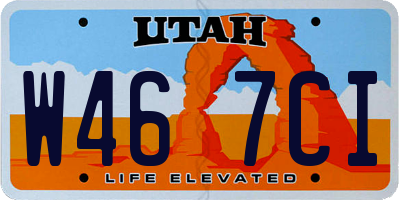UT license plate W467CI
