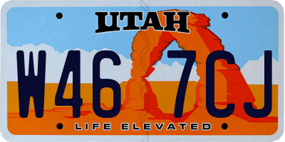 UT license plate W467CJ