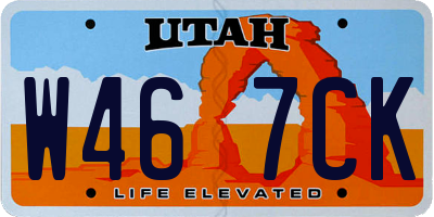 UT license plate W467CK