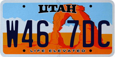 UT license plate W467DC