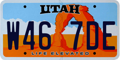 UT license plate W467DE