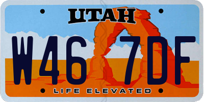UT license plate W467DF