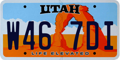UT license plate W467DI