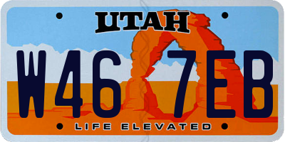 UT license plate W467EB