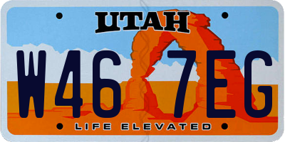 UT license plate W467EG