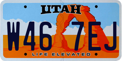 UT license plate W467EJ