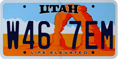UT license plate W467EM