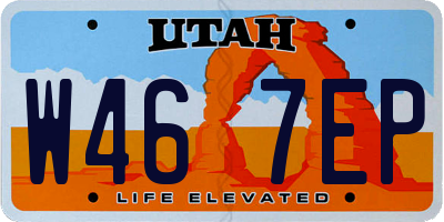 UT license plate W467EP