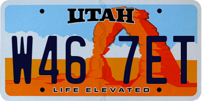 UT license plate W467ET