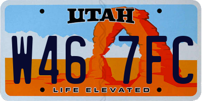 UT license plate W467FC