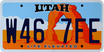UT license plate W467FE