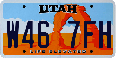 UT license plate W467FH