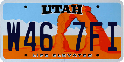 UT license plate W467FI