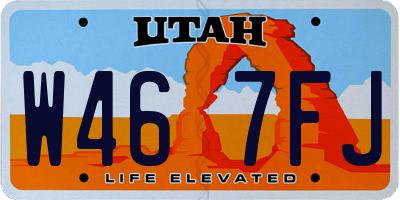 UT license plate W467FJ