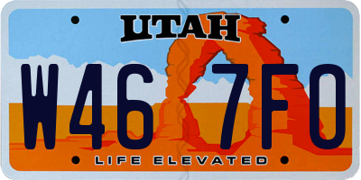 UT license plate W467FO