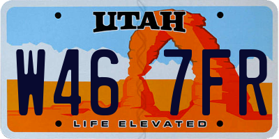 UT license plate W467FR