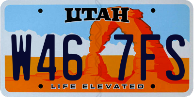 UT license plate W467FS