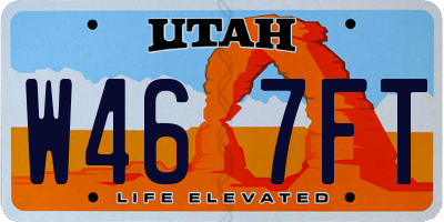 UT license plate W467FT