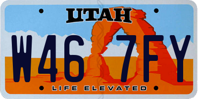 UT license plate W467FY