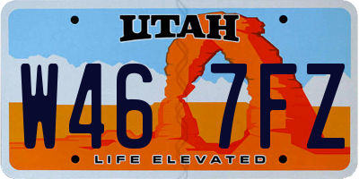 UT license plate W467FZ