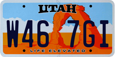 UT license plate W467GI