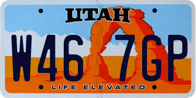 UT license plate W467GP